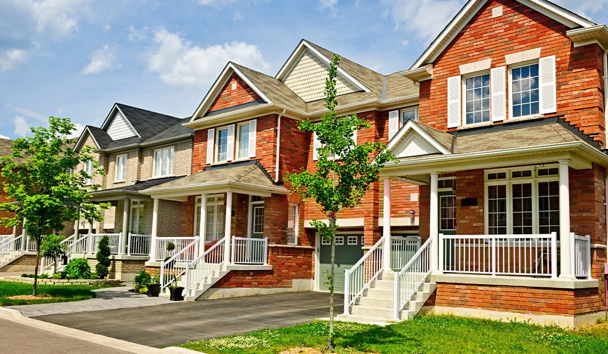 Row of suburban houses