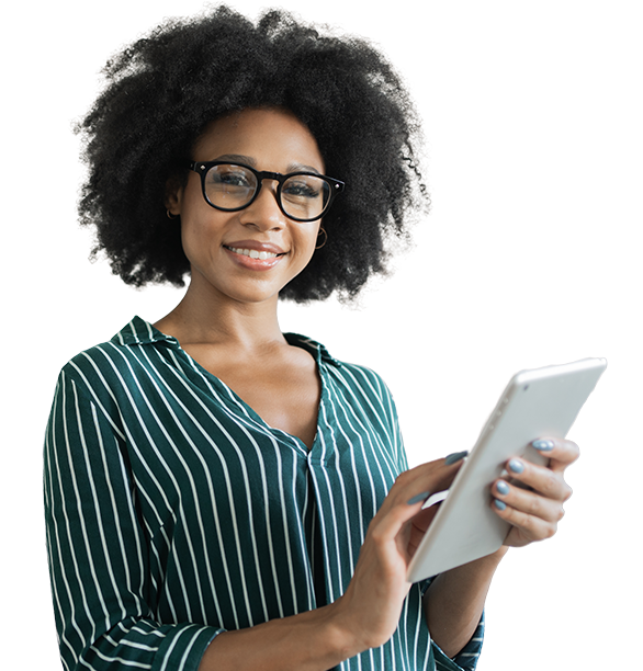 Woman using tablet